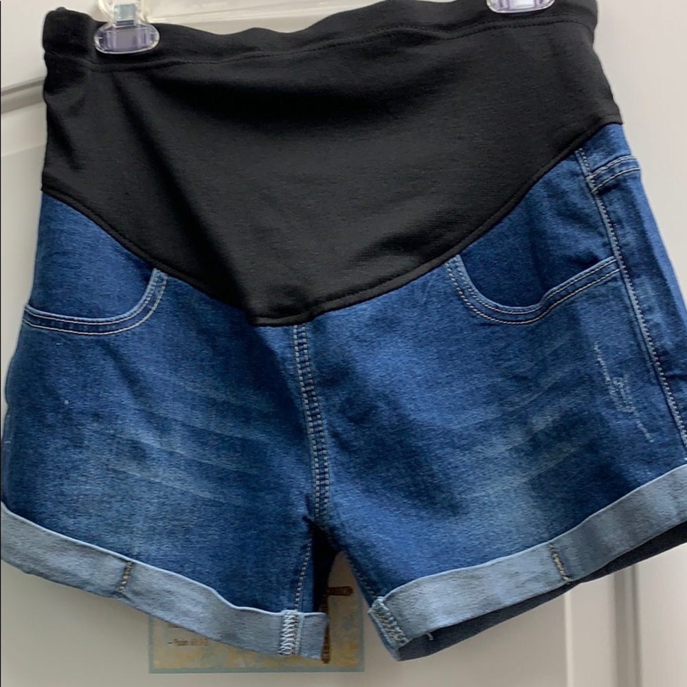 Maternity jean shorts